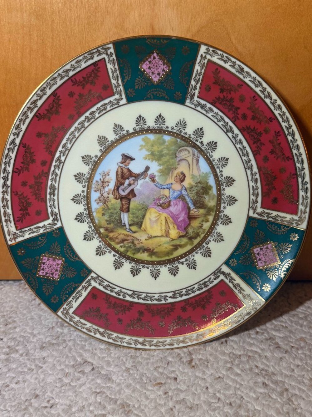 Vintage Josef Kuba J.K. Decor Carlsbad Fragonard Courting Couple Plate | Bavaria